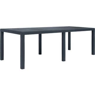 havebord 220 x 90 x 72 cm plastik rattanlook antracitgrå