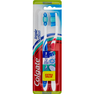Colgate Tandbørste 2 stk. Triple Action Medium