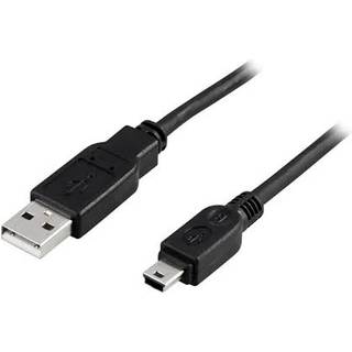 DELTACO USB 2.0 cable Type A Male - Type Mini B Male 2m, black