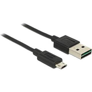 Dual Easy USB 2.0 kabel - USB-A / Micro-B - Sort - 0.5 m