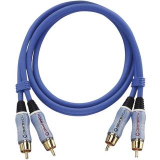 Phono Audio Tilslutningskabel [2x Cinch-stik - 2x Cinch-stik] 3.00 m Blå forgyldte stik Oehlbach BEAT!