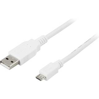 DELTACO USB 2.0 kabel Type A ha - Type Micro B ha, 5-benet, til opladning/dataoverførsel