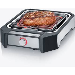 Steakgrill 2300 watt fra Severin - Sort/Sølv farve