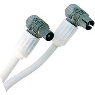 Hirschmann Coax Kabel Coax Han - Coax Hun Vinkel 5.00 m Hvid