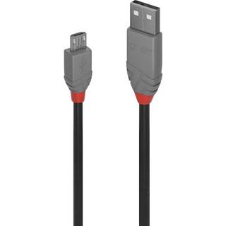 Lindy USB 2.0 kabel - USB-A / Micro-B - Anthra Line - 0.2 m