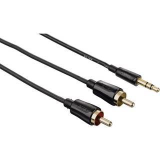 Hama Kabel Audio 3.5mm-2xRCA Flexislim Guld Svart 1.5m