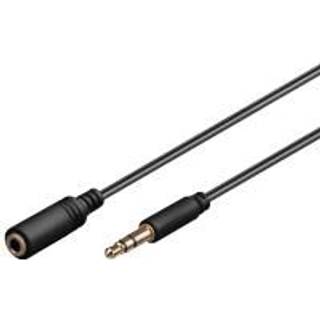 Minijack forlængerkabel - Slimline - Sort - 5 m