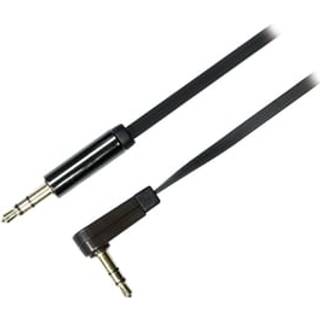 DELTACO audio cable, angled 3.5mm male - 3.5mm male, 2m, black