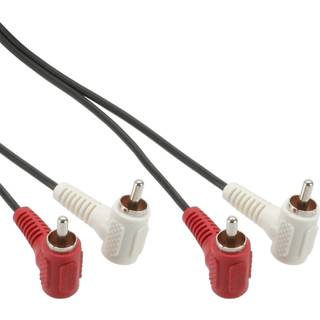 InLine 2 x RCA han - 2 x RCA han -kabel med vinkelstik, 1,2 m