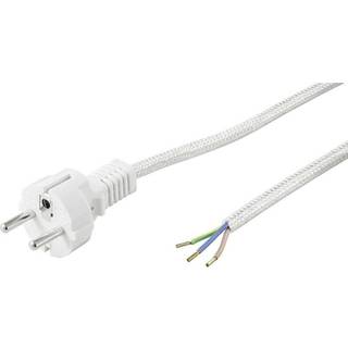 Pro Heat-resistant safety plug cord for assembly 3 m white-silver
