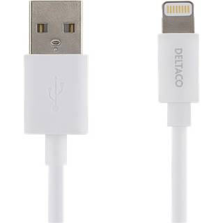 Deltaco USB-A til Lightning kabel - MFi godkendt - Hvid - 2 m