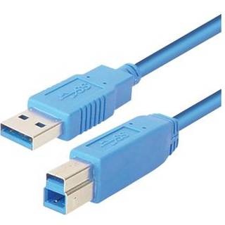DELTACO, USB 3.0 kabel, USB-A han - USB-B han, 1m, sort