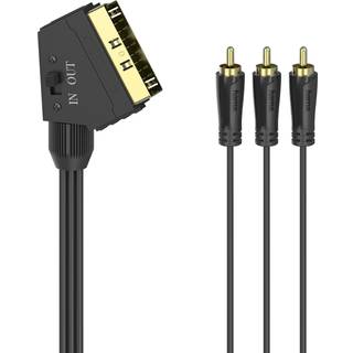 Hama video Scart - 3 x RCA kabel (1,5 m) - På lager i butik