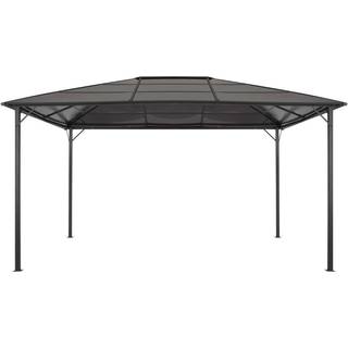 pavillon med tag aluminium 4 x 3 x 2,6 m sort