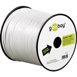Højtalerkabel hvid CCA 100m Kabelrulle - 2 x 0,75 mm²
