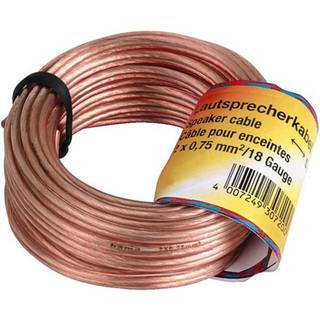 Hama højtalerkabel 2 x 0,75mm² (10 m/gennemsigtig)