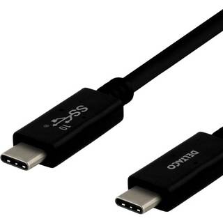 DELTACO USB-C - USB-C cable, 0.5m, USB 3.1 Gen 2, E-marker chipset, 10