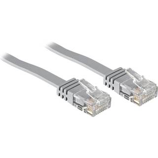 LINDY Cat.6 U/UTP Flachband-Patchkabel, grau, 2m  Ohne Schirmung