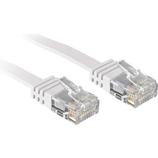 LINDY Cat.6 Flachband-Patchkabel, weiß, 5m  Ohne Schirmung