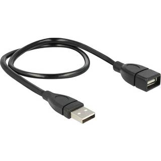 Delock USB-A 2.0-kabel han til USB-A 2.0 hun ShapeCable 0,5 m