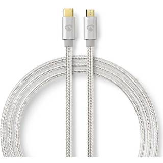 Nedis USB-kabel | USB 2.0 | USB-C™ Han | USB Micro-B han | 10 W | 480 Mbps | Guldplateret | 2.00 m | Runde | Flettet / Nylon | Aluminium | Cover Window Box