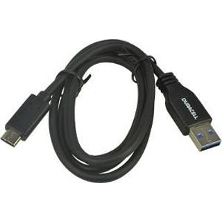Duracell USB-A 2.0 til USB-C lade- og datakabel, sort, 1m