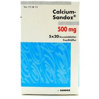 Calcium-Sandoz 500 mg - 100 (5 x20) brusetabletter
