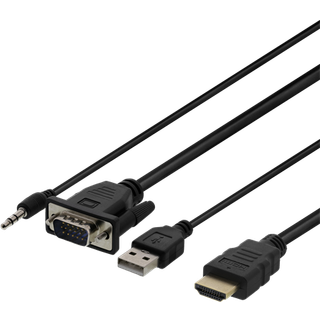 VGA til HDMI converter kabel - VGA/HDMI/USB - 1 m