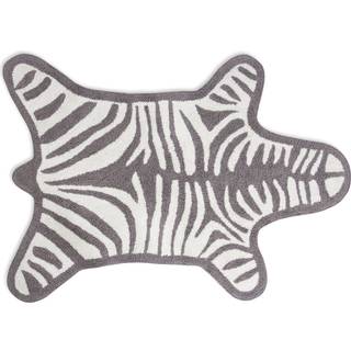 Zebra bademåtte grå/hvid