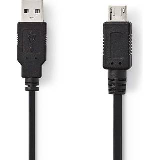 Nedis USB-kabel | USB 2.0 | USB-A Han | USB Micro-A | 480 Mbps | Nikkelplateret | 2.00 m | Runde | PVC | Sort | Plastikpose