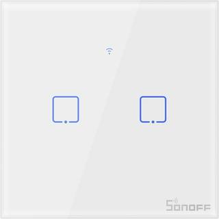 Trådløs Kontaktknap WiFi + RF 433 Sonoff T2 EU TX (2-kanals) - Hvid