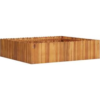 Hævet Plantekasse Massivt Akacietræ - 100 x 100 x 25 cm
