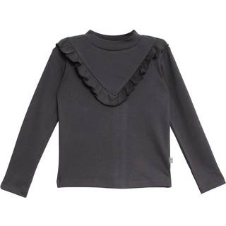 Wheat Rib T-Shirt med Flæse, Blue Horizon 98