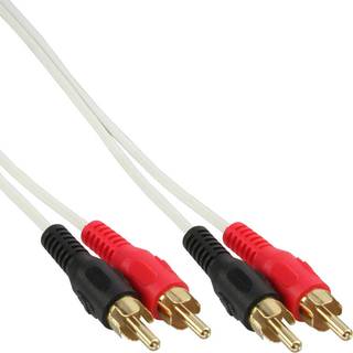 Guldbelagt Phono kabel - Hvid - 5 m