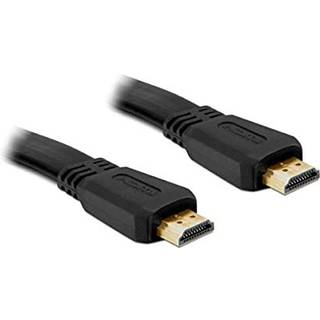 Delock High Speed HDMI-kabel med Ethernet – HDMI A-han til HDMI A-han flad 5m