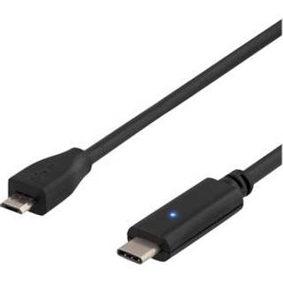 Kabel USBc/MicroUSB 0,5m Sort
