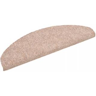 trappemåtter selvklæbende 15 stk. 65x21x4 cm lys brune halvrund store