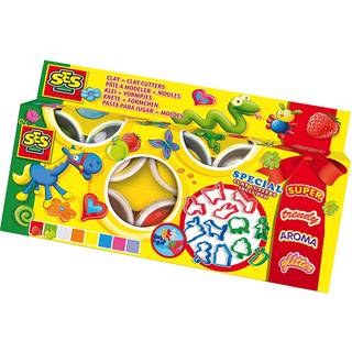 Ses Creative Modellervoks - 8 farver med confetti og glimmer