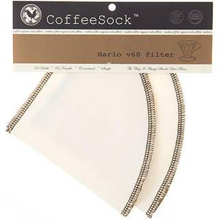 CoffeeSock genanvendelige filtre til Hario v60-02-stil - GOTS-certificeret økologisk bomuld, natur, 2-pack