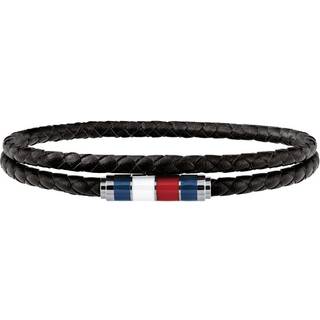 Tommy Hilfiger Double Wrap Leather Bracelet Black