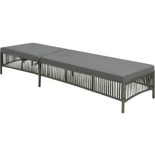 Liggestol Med Hynde Polyrattan Grå