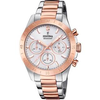 Festina F20398-1 Sølvfarvet/Rosaguldtonet stål Ø39 mm