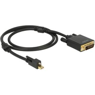 Delock Mini DisplayPort med skrue til DVI han-kabel 4K, aktiv, 1m - Sort