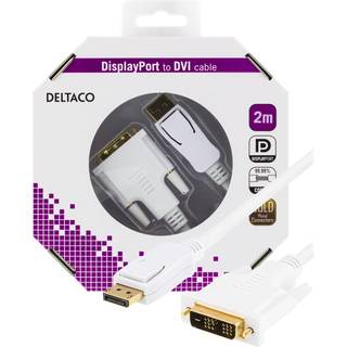 High grade Displayport til DVI kabel Hvid - 1 m