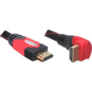 Delock 90° Vinklet HDMI kabel - UHD 4K/30Hz  - Rød - 2 m