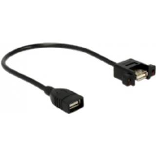 DeLOCK USB 2.0 cable for panel mount, 2xUSB type A fm, 0,25m, black