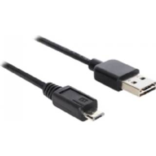 Delock EASY USB-A 2.0 Kabel han til USB 2.0 Micro USB-B han 5m - Sort