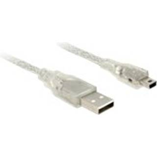 Delock USB-A 2.0 kabel han til USB 2mini-B han 1,5m - Transparent