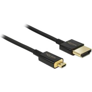 Delock Micro HDMI til HDMI kabel - Ultra Slim - 1.5 m - Sort