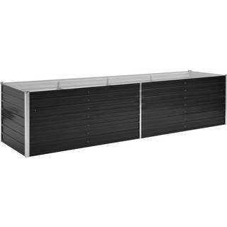 hævet plantekasse 320x80x77 cm galvaniseret stål antracitgrå